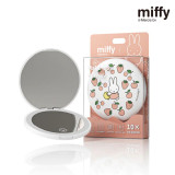 Miffy 便攜式帶LED燈化妝鏡 - 草莓款 | 充電式隨身補光補妝 | 雙面1倍/10倍放大鏡 | 香港行貨