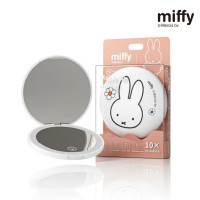 Miffy 便攜式帶LED燈化妝鏡 - 兔頭款 | 充電式隨身補光補妝 | 雙面1倍/10倍放大鏡 | 香港行貨