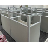 半玻璃半布藝辦公桌專用屏風 - W120*H120cm (32mm厚度) | 多款顏色 | 包安裝及送貨