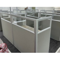 半玻璃半布藝辦公桌專用屏風 (側面) - W60*H120cm (32mm厚度) | 多款顏色 | 包安裝及送貨