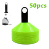 足球訓練多功能輔助標誌盤 - 綠色(50pcs) | 障礙物定位標識 | 訓練場分區標識牌 | 便攜可移動 | 高視覺度訓練器材