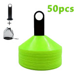 足球訓練多功能輔助標誌盤 - 綠色(50pcs) | 障礙物定位標識 | 訓練場分區標識牌 | 便攜可移動 | 高視覺度訓練器材
