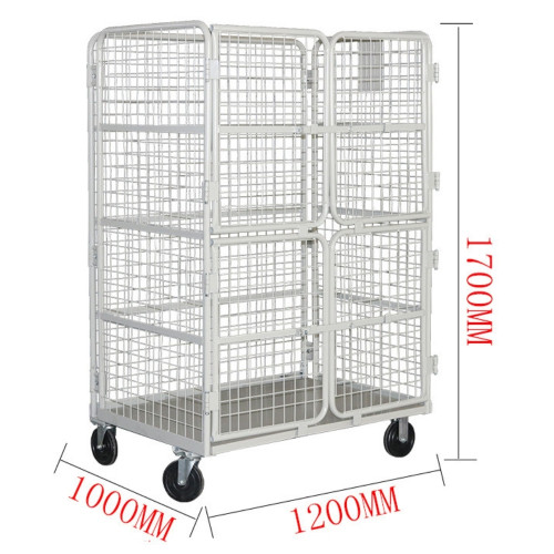 可折疊物流台車 - 1200*1000*1700mm四小門加密 | 一鍵折疊節省倉儲空間 | 四面網格防貨物跌落