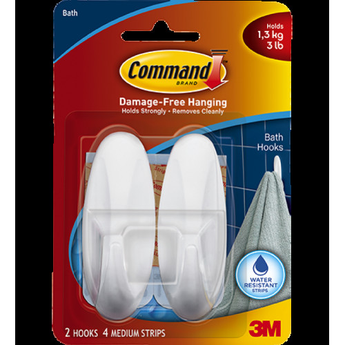 3M Command™ 無痕™ 防水膠貼掛鈎 - 中型 17081B