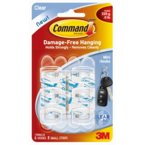 3M Command™ 無痕™ 透明迷你掛鈎 17006CLR-HK