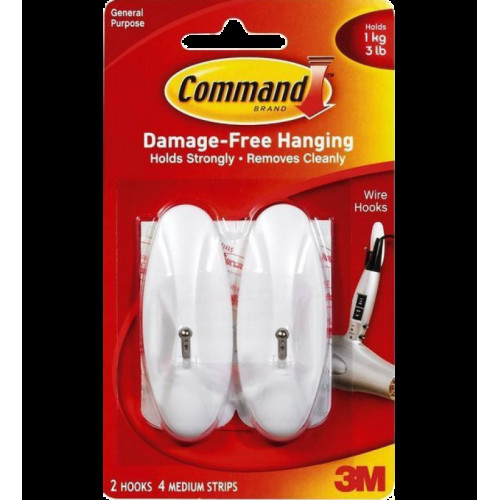 3M Command™ 無痕™ 鐵線掛鈎 - 中型 17068