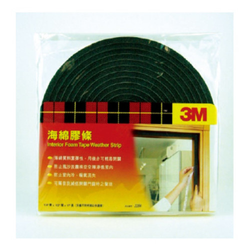 3M 門縫海綿膠條 1/4吋 x 1/2吋 x 17呎