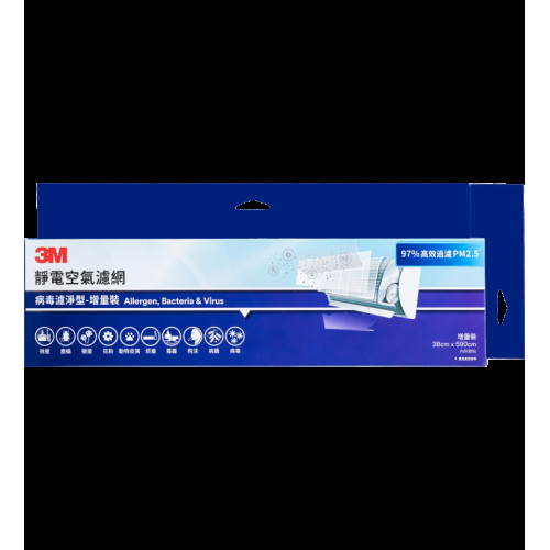 3M 冷氣機靜電空氣濾網(病毒濾淨型) 38x590cm 增量裝