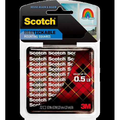 3M 思高® R103 可再貼透明雙面膠貼 - 0.5吋 x 0.5吋