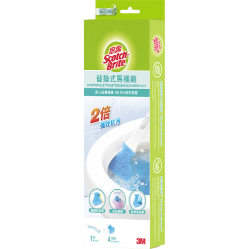 3M 思高™ ACE 替換式馬桶刷連手柄套裝 潔廁刷 (1手柄 + 4刷頭)
