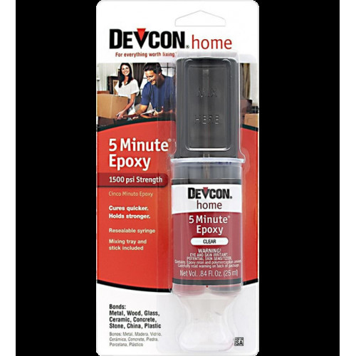Devcon 20845 針筒5分鐘快乾透明混合膠 25毫升