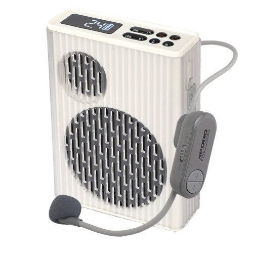 APORO T58 2.4G無線教學擴音機-白色 | 續航8-12小時 | 雙單元喇叭系統 | 多種播放模式