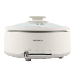 DAEWOO DYHG-4033 多功能煮食鍋 - 白色 | 適合4-6人家庭 | 輕端起易清洗 | 可視化玻璃鍋蓋