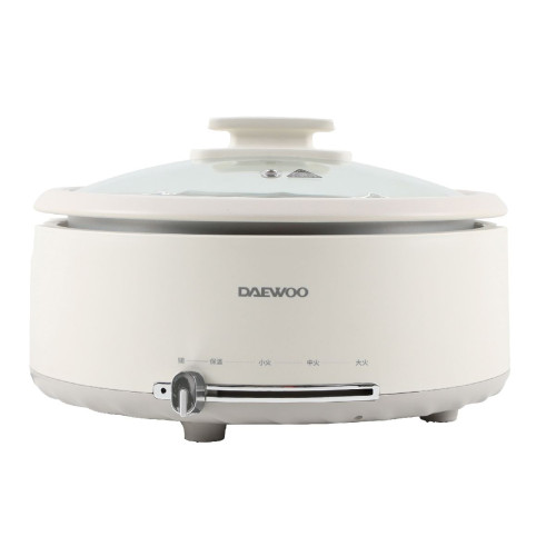 DAEWOO DYHG-4033 多功能煮食鍋 - 白色 | 適合4-6人家庭 | 輕端起易清洗 | 可視化玻璃鍋蓋