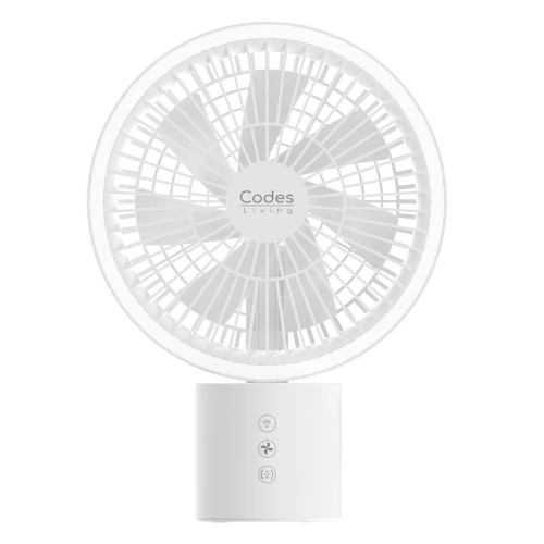 Codes Codes 無線360°座枱風扇 - 白色 | 免插電無線使用 | 全自動360°環迴送風 | 香港行貨
