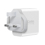 Codes Codes PD 20W氮化鎵充電插頭 | 雙接口設計| PD 20W極速快充 | 全球通用電壓 (110-240V) | 香港行貨