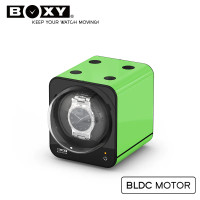 BOXY Fancy BRICK 單錶位手錶自動上鍊錶盒 - 綠色 | 搖錶器 | 專利DIY堆疊設計 | 15種轉速設定 | 觸控開關 | 台灣製造 - 香港代理一年保用