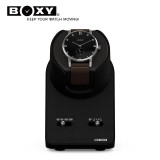 BOXY Nightstand 單錶位手錶自動上鍊盒 - EXT款皮革黑色 | 搖錶器 | 專用BLDC無刷馬達 | 4種轉速設定 | 台灣製造 - 香港代理一年保用