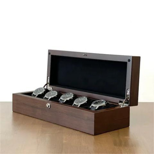 BOXY 5只入手錶收藏盒(加高款) - 消光胡桃 | 5入錶位絨毛內襯 | 52mm大錶徑適用 | 加高設計防碰撞 | 台灣製造 | 香港代理