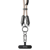 Mcdodo 60W 二合一充電1.2M斜背手機掛繩(CA-6831) - 卡其色 | Type-C to Type-C | 鋅合金調節釦 | 掛繩兼充電線 | 香港行貨