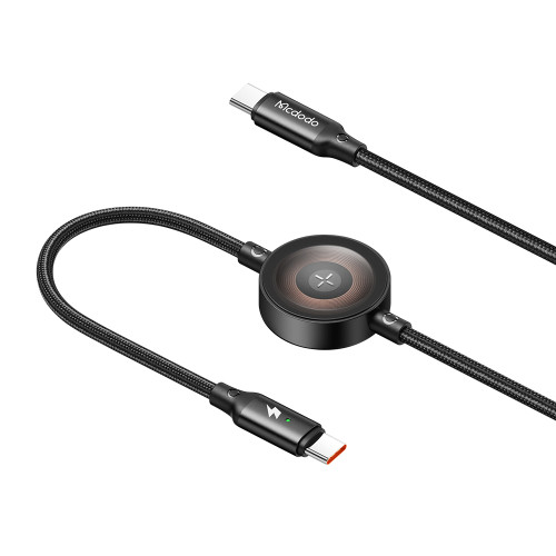 Mcdodo CA-2580 二合一數據充電線 - 1.5m | 60W USB-C 轉 USB-C+ 無線充電器 | 適用於 Apple Watch | 香港行貨