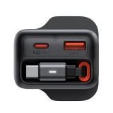 Mcdodo CH-1270 35W 1C+1A GaN充電器 - 黑色 | 內建伸縮C線 | 3裝置同時快充 | 摺疊插腳 | 香港行貨