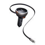 Mcdodo CC-4850 80W車用充電器 - 黑色 | 內建80cm可伸縮線纜 | 45W獨立快充電路 | PD+QC全協議兼容 | 香港行貨