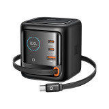 Mcdodo CH-1390 100W 3C+1A 數位顯示GaN充電器 -  黑色 | 100W動態分配，多口快充 | GaN+AI溫控 | 香港行貨