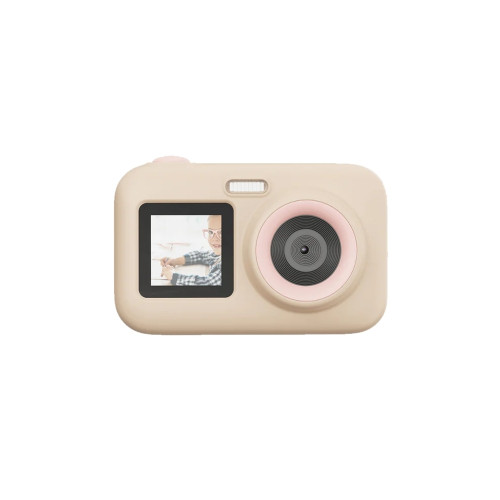 SJCAM Funcam+ 1080P雙螢幕兒童相機 - 米色 | 趣味數位貼紙 | 縮時攝影 | 網路攝影機模式 | 香港行貨