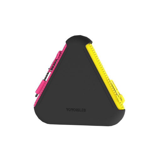 YOYOISLES Mini Case Air2 便攜收納包 - 曜影黑 221 | 雙拉鏈撞色 | EDC 隨身數收納盒 | 101x106x18mm 旅行配件