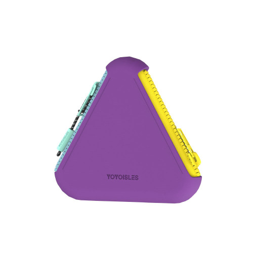 YOYOISLES Mini Case Air2 便攜收納包 - 暗夜紫 271 | 雙拉鏈撞色 | EDC 隨身數收納盒 | 101x106x18mm 旅行配件