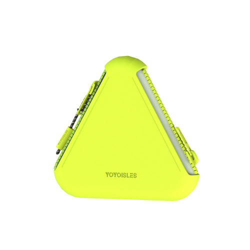 YOYOISLES Mini Case Air2 便攜收納包 - 檸檬綠 245 | 雙拉鏈撞色 | EDC 隨身數收納盒 | 101x106x18mm 旅行配件