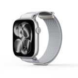 DUX DUCIS YM Apple iWatch 磁吸編織物錶帶 - 淺灰色(42-49mm) | 回環扣加固 | 可調式編織帶無段貼合