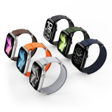 DUX DUCIS YM Apple iWatch 磁吸編織物錶帶 - 淺灰色(42-49mm) | 回環扣加固 | 可調式編織帶無段貼合