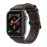 DUX DUCIS Business Apple iWatch 原生皮革商務款錶帶 - 咖啡色(38-42MM) | 佩戴親膚透氣 | 錶帶精細縫線工藝