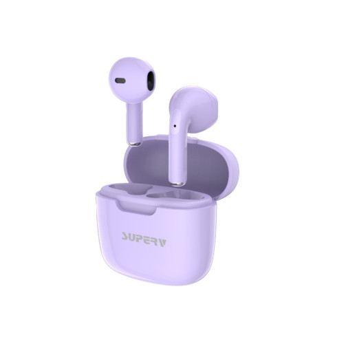 SuperV i68 TWS炫彩系列無線藍牙耳機 - 紫色 | 13mm動態喇叭 | 智能觸控+單雙耳靈活切換 | 香港行貨 | 一年保養
