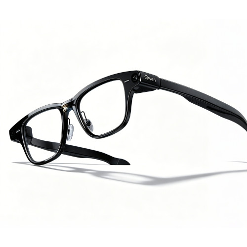 千問 S1 雙顯AI智能眼鏡 - 平光鏡全框版 | 4000nits入眼峰值亮度 | 頭部隨動高德導航 | 蘋果MFi認證+千問AI生態 | 平行進口