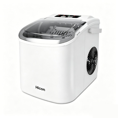 Hicon HZB-16M 15KG小型智慧迷你冰塊製作機 - 白色 | 6分鐘急速出冰 | 子彈頭圓冰 | 低音降噪35db | 大小冰可選