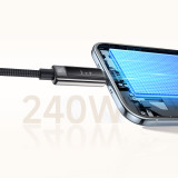MCDODO CA-8900 240W USB-C 至 USB-C 智慧數顯快充能線 - 1.2m | 即時顯示功率/電壓/電流 | 支援 240W 極速快充 | 香港行貨