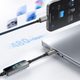 MCDODO CA-8750 240W USB-C to USB-C 編織智能數顯充電線 - 1.2m | 即時顯示充電狀態 | 四種顯示模式自由切換