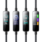 MCDODO CA-8750 240W USB-C to USB-C 編織智能數顯充電線 - 1.2m | 即時顯示充電狀態 | 四種顯示模式自由切換