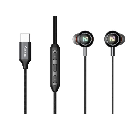 MCDODO HP-5830 Type-C RGB 有線耳機 - 黑色 | 高傳真 DAC 解碼單元 | 10mm 動圈驅動單元 | 香港行貨