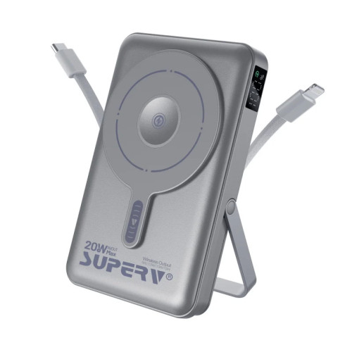 SUPERV F45 20W 移動電源 10000mAh-灰色 | CCC認證 | 可4台裝置同時充電 | 香港行貨