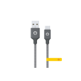 Shell CB-AC023 USB C to USB A 灰銀尼龍編織充電線 - 1m | 高速數據傳輸 | 強化尼龍編織抗拉扯 | 香港行貨