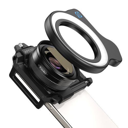 APEXEL ZM100+FL26 補光燈放大微距手機鏡頭 | 10-20倍變焦 F1.0大光圈 | 攝影昆蟲花卉 | 高清鍍膜