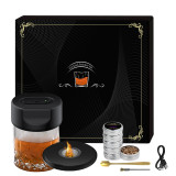 威士忌烟熏機 - 黑色 | 增味煙燻器 | 提升品飲體驗 | 創意調酒工具 | 威士忌伴侶 | 旋轉式煙燻頂蓋