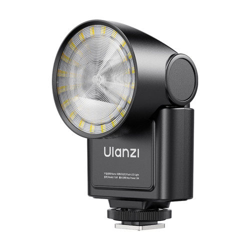 ULANZI F16R 常亮閃光燈 - 黑色 | GN16 高閃光指數 | 閃光常亮雙模式 | 90° 自由翻折 | 3秒快速回電 | 香港行貨