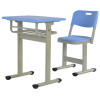 FK808+KZ05A 學校教室課桌椅套裝 - 藍色 | 金屬架保護塗層 | 鏤空書斗 | 1.2mm厚橢圓管桌架 | 20套起批
