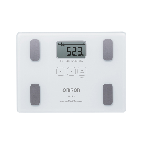 OMRON - HBF-212W 歐姆龍 體重體脂肪測量器 白色| 四合一測量功能|內臟脂肪等級評估|香港行貨