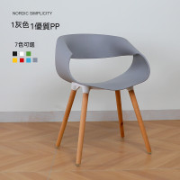 OEOLG-H612 現代半藝術塑膠休閒椅 - 灰色 | 一體成型座面 | 現代概念式扭曲型靠背 | 150kg超强承托力  (4張起訂)